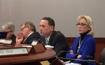 From right, Rep. Lonnie Reed and Sen. Paul Doyle, co-chairs of Energy and Technology.