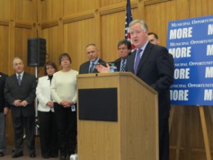 House Speaker J. Brendan Sharkey with members of the M.O.R.E. Commission