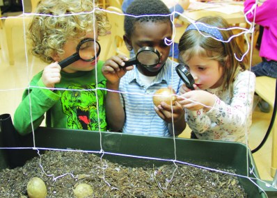 Students at CREC Academy of Aerospace and Engineering Elementary School in Rocky Hill, one of many magnet schools that draw students from diverse backgrounds