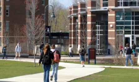 Students on the Eastern Connecticut State University campus