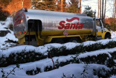 A winter heating oil delivery.