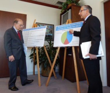 Senate President Pro Tem Martin M. Looney (left) and Senate Minority Leader Len Fasano are friends who have worked together.