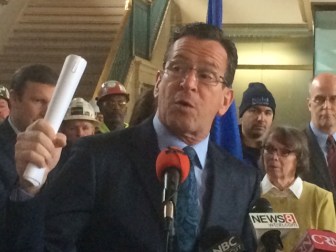 Gov. Dannel P. Malloy at Union Station in Hartford.