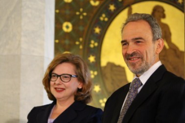 Dianna Wentzell with State Board of Education Chairman Allan Taylor