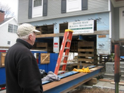 Dick Dmochowski of Fairfield, pictured, is having his Fairfield split-level elevated several feet.
