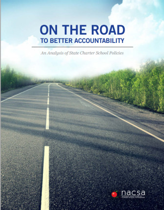 Cover of NACSA report on state charter school policies. Click to view report.