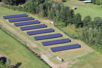 A shared solar installation in Putney, VT.