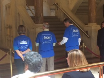 Tribal casino employees visited the Capitol on Tuesday to promote casino expansion.