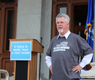 Former House Speaker Chris Donovan at the rally