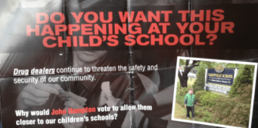 A Republican mailer attacking Democrat John Hampton of Simsbury last year