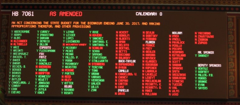 How legislators voted. Rep. Jason Rojas voted at the last minute in favor. Eight legislators missed the vote.