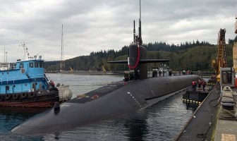 The Ohio-class fleet ballistic missile submarine USS Nebraska (SSBN 739) arrived at her new home port of Naval Base Kitsap-Bangor, Wash. 