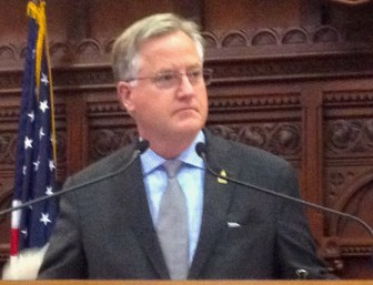 House Speaker J. Brendan Sharkey presiding over the debate on the budget.
