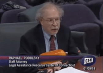 Raphael L. Podolsky testifying at the legislature.