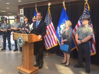 Gov. Dannel P. Malloy celebrated the release of FBI crime statistics.