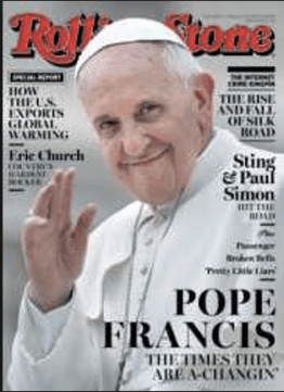 Pope Francis getting the rock star treatment in Rolling Stone. 