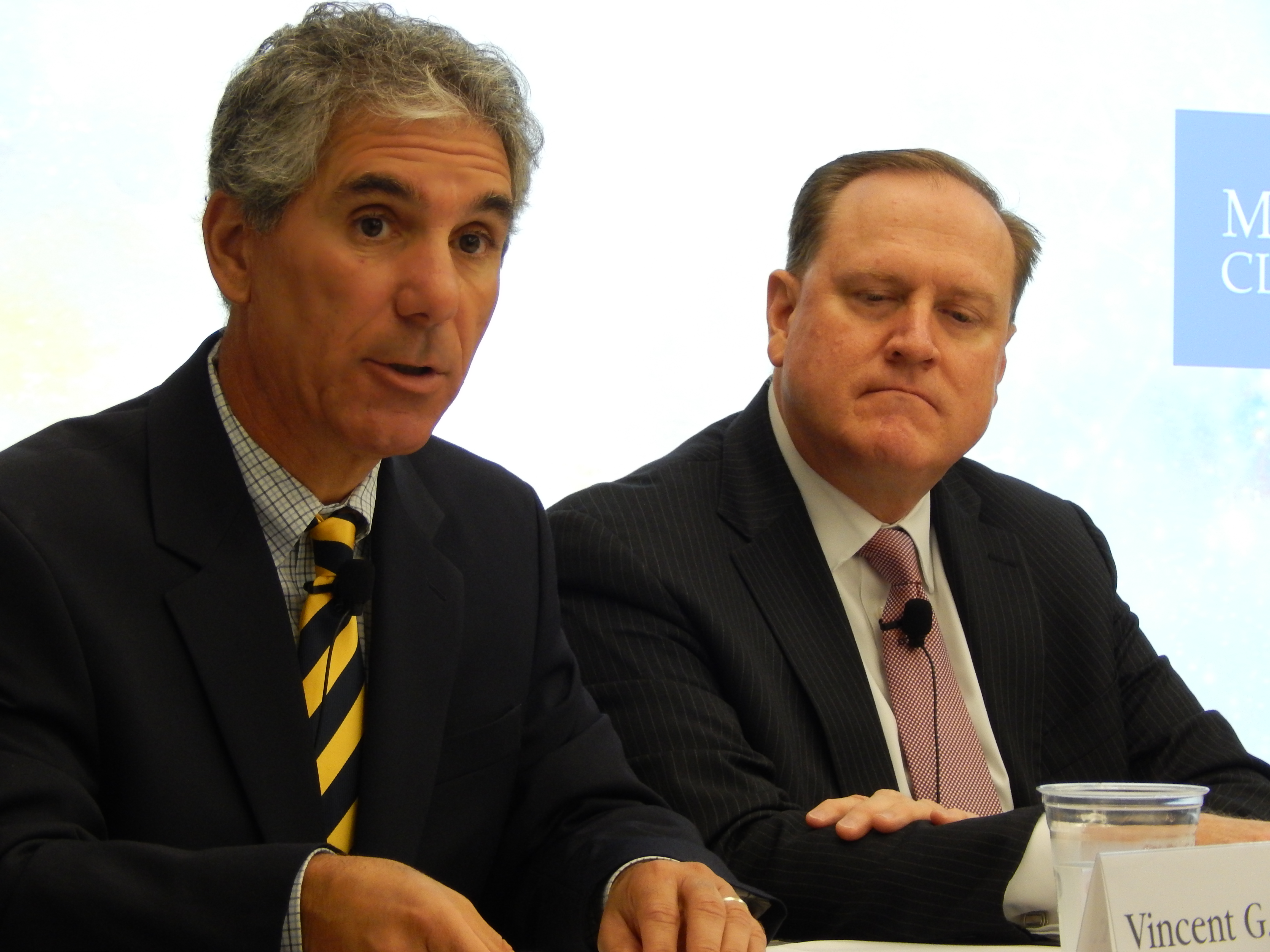This is a picture of Middlesex Hospital President and CEO Vincent Capece Jr., left, and Dr. Keith Cannon, medical director of the Mayo Clinic Care Network