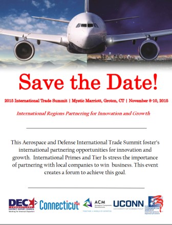 The Connecticut District Export Council's flyer promoting Monday's event in Groton.