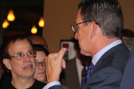 Gov. Dan Malloy and Dan Livingston at an event in Hartford last year.