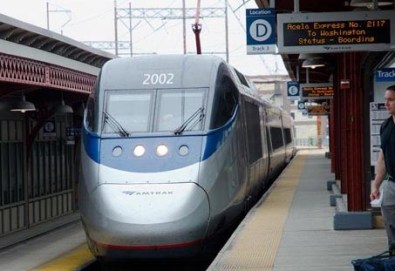 An Amtrak Acela train bound for Washington, D.C.