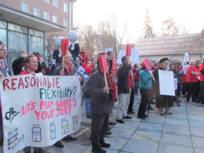 Students and faculty protest