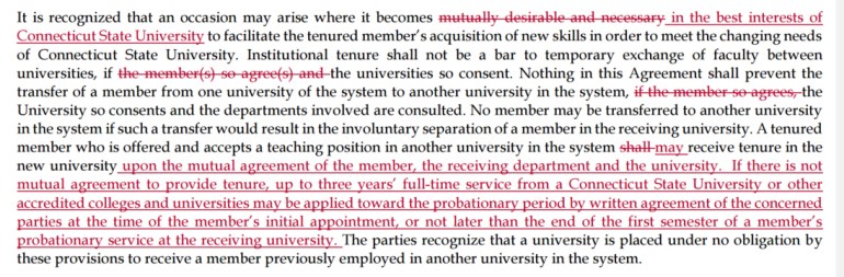 Excerpt from the contract proposal put forward by the Board of Regents. (Click to enlarge.) 