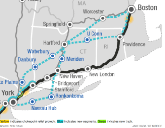 Northeast rail corridor proposal Option 3