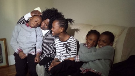 Dorothy McKnight with the four children she adopted