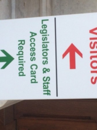 This Capitol doorway directs visitors to the only public entrance. Others do no.