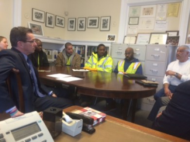 Gov. Dannel P. Malloy, William Tisdale, David Pabon, Donald Williams, Robert Rawls and Don Jusino.