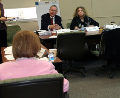 Teachers' union leaders ask the state's education commissioner for a vote to decouple test scores from teacher evaluations.