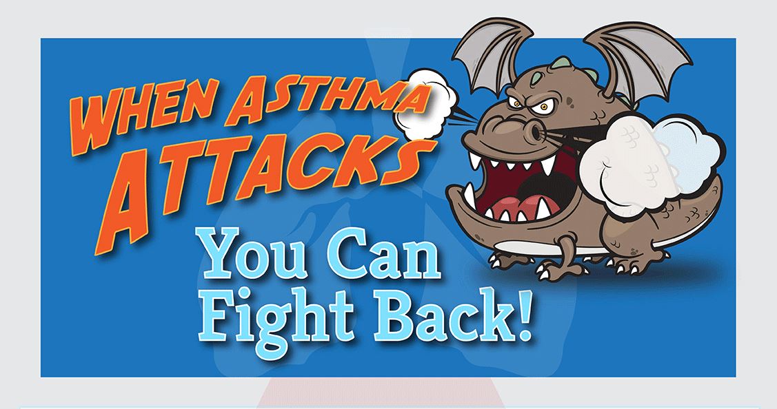 An image from the Connecticut Hospital Association's "When asthma attacks" campaign, intended to change patients' perceptions about the condition.