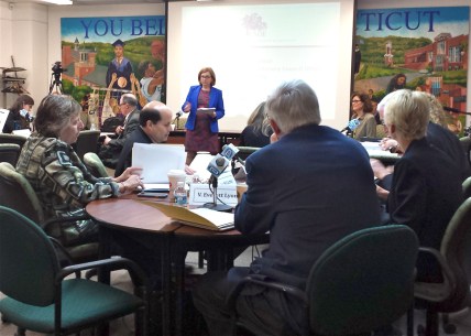 Education Commissioner Dianna Wentzell talks with the state panel that oversees teacher evaluations