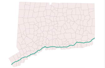 I-95 route through Connecticut