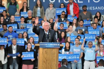 Bernie Sanders had the biggest rally in Connecticut, but still lost.