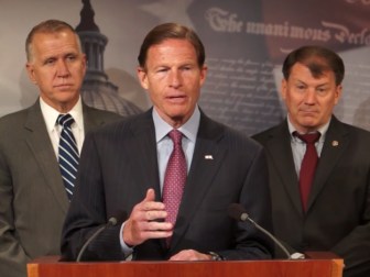 U.S. Sen. Richard Blumenthal addressing the provisions of the new VA bill last April.