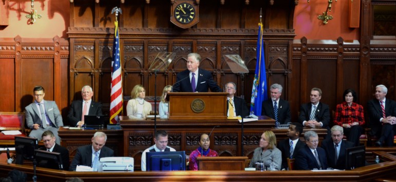 The podium in the House of Representatives in session