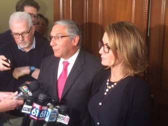 Sen. Len Fasano and Rep. Themis Klarides, the GOP leaders.