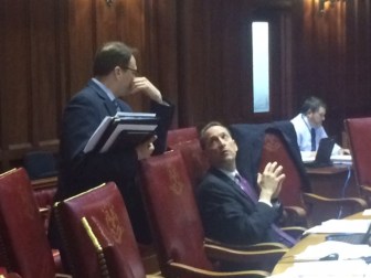 Sen. Paul Doyle, D-Wethersfield, and the Senate GOP's energy policy expert, Jason Stark.