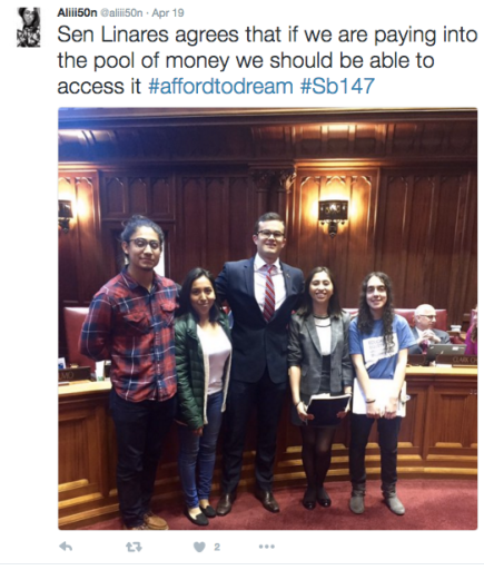 A screen grab of a tweet from from of the "Dreamers"