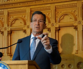 Gov. Dannel P. Malloy defending his criminal justice reforms Monday.