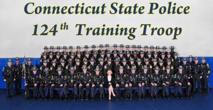 The 2014 state police training troop, the last to graduate from the Connecticut State Police Academy.