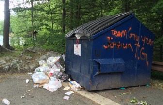 A dumpster at Bigelow Hollow State Park in Union
