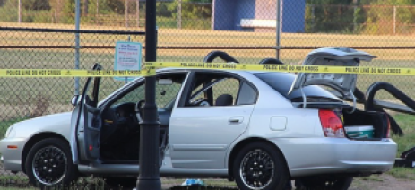 A car in which two victims were found, one of whom died.
