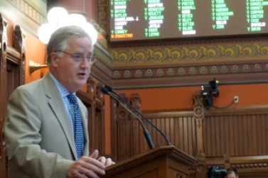 House Speaker J. Brendan Sharkey as the House votes for the first time to override a veto by Gov. Dannel P. Malloy.