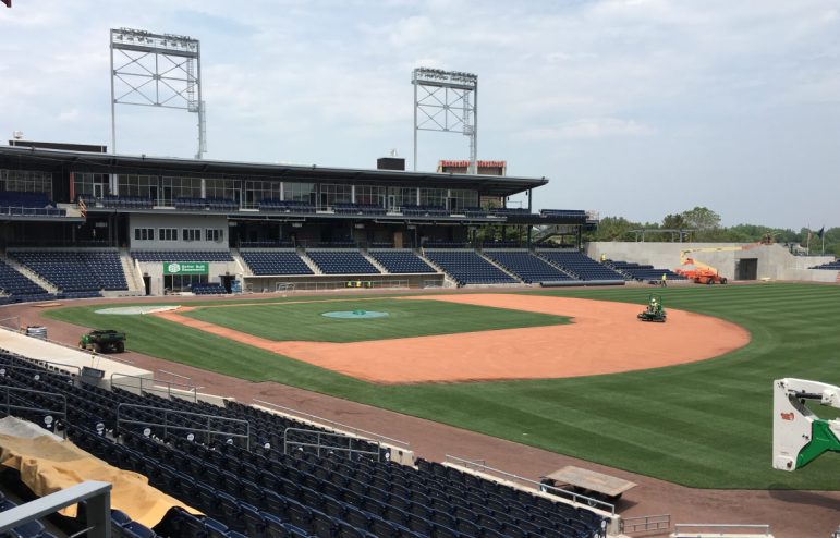 Dunkin' Donuts Park on the day the Hartford Stadium Authority pulled the developer's performance bond.