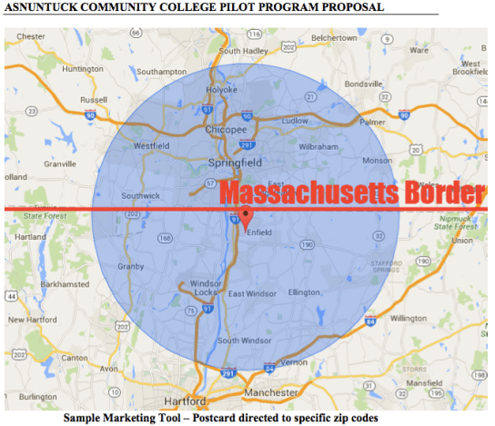 Asnuntuck is 3 miles from the state border.