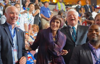 Connecticut U.S. Reps. Joe Courtney, Rosa DeLauro and John Larson after the state cast its vote. Read the story here.