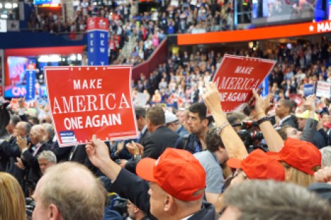 Delegates react to their nominee.