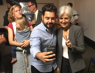 A supporter takes a selfie with Green Party presidential candidate Jill Stein in Stamford in July.